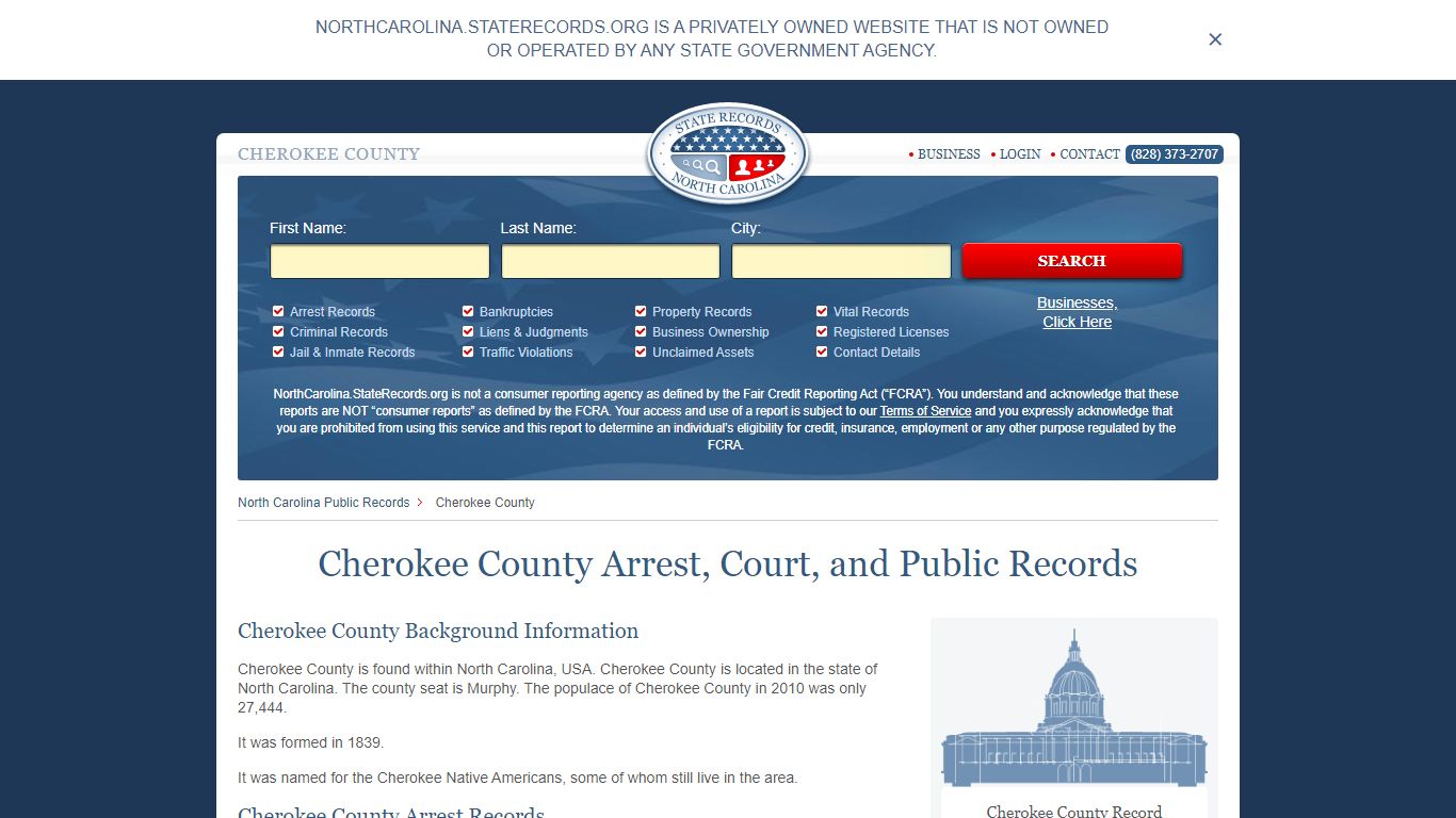 Cherokee County Arrest, Court, and Public Records